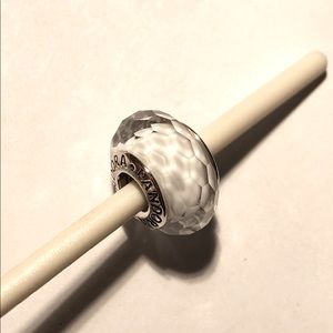 Pandora White Faceted Glass Charm